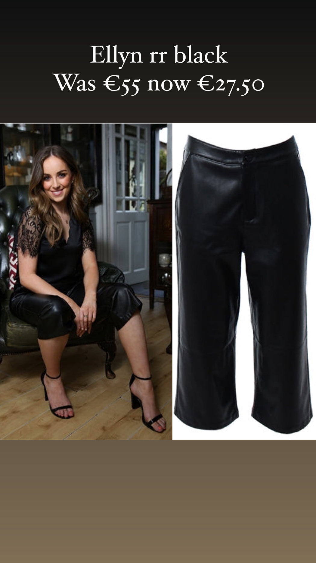 Ellyn rr black crop trouser sale