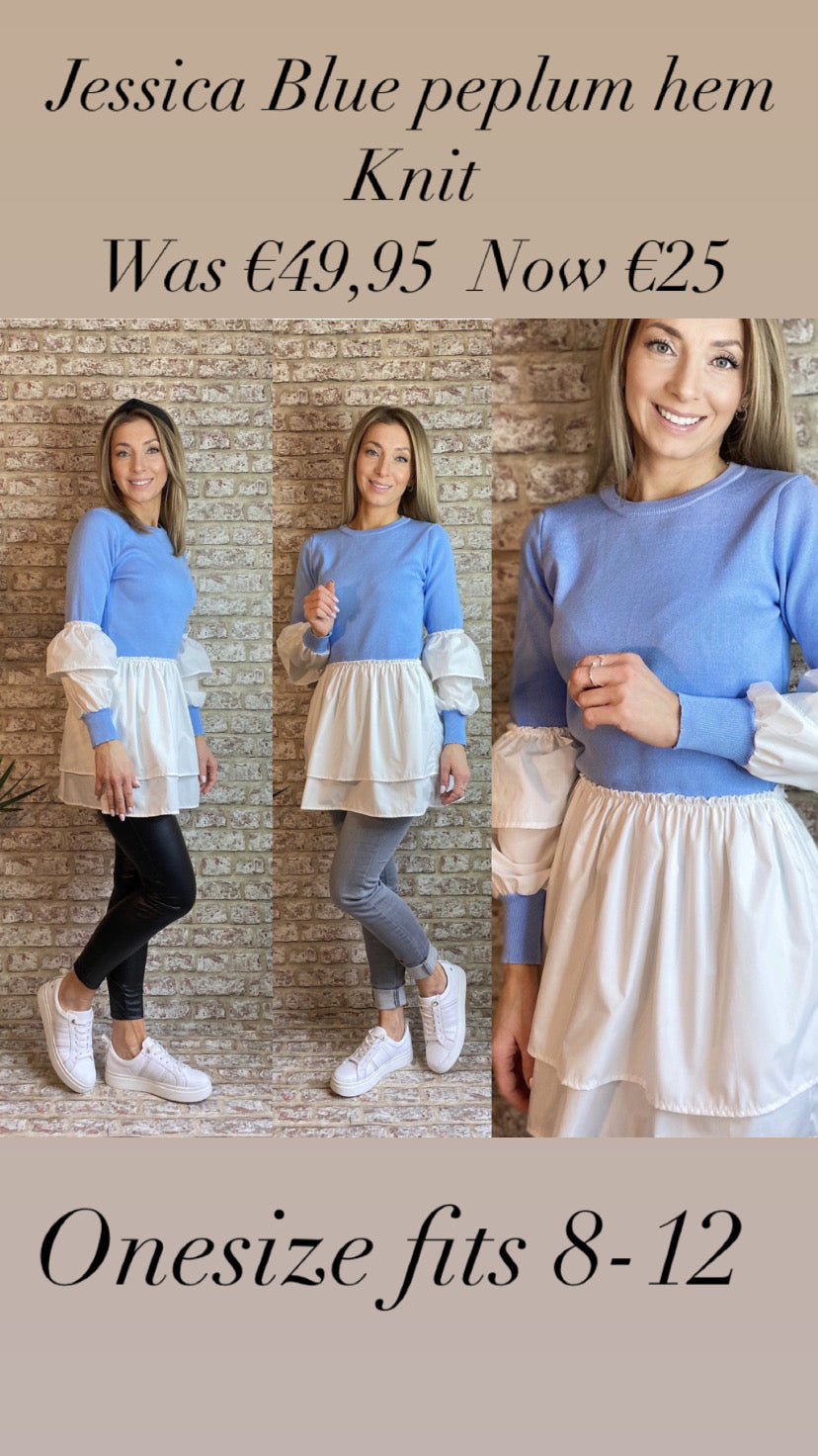 Jessica Blue peplum hem  Knit