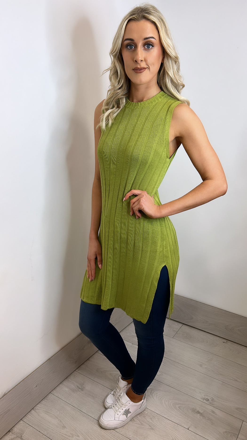 Green Nena rib top