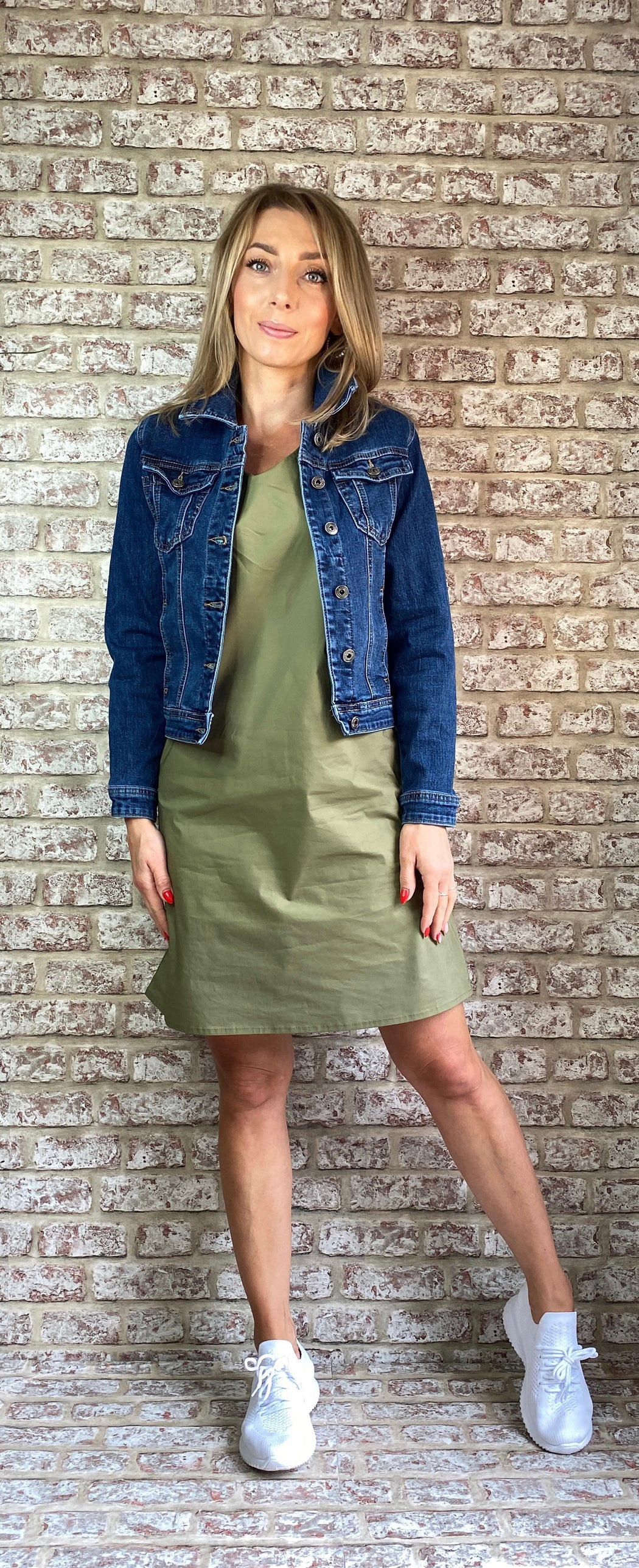 Mel khaki frill sleeve sale shift dress