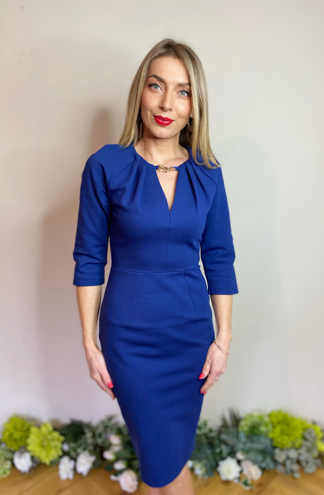 Jd9209 NAVY BLUE PENCIL DRESS