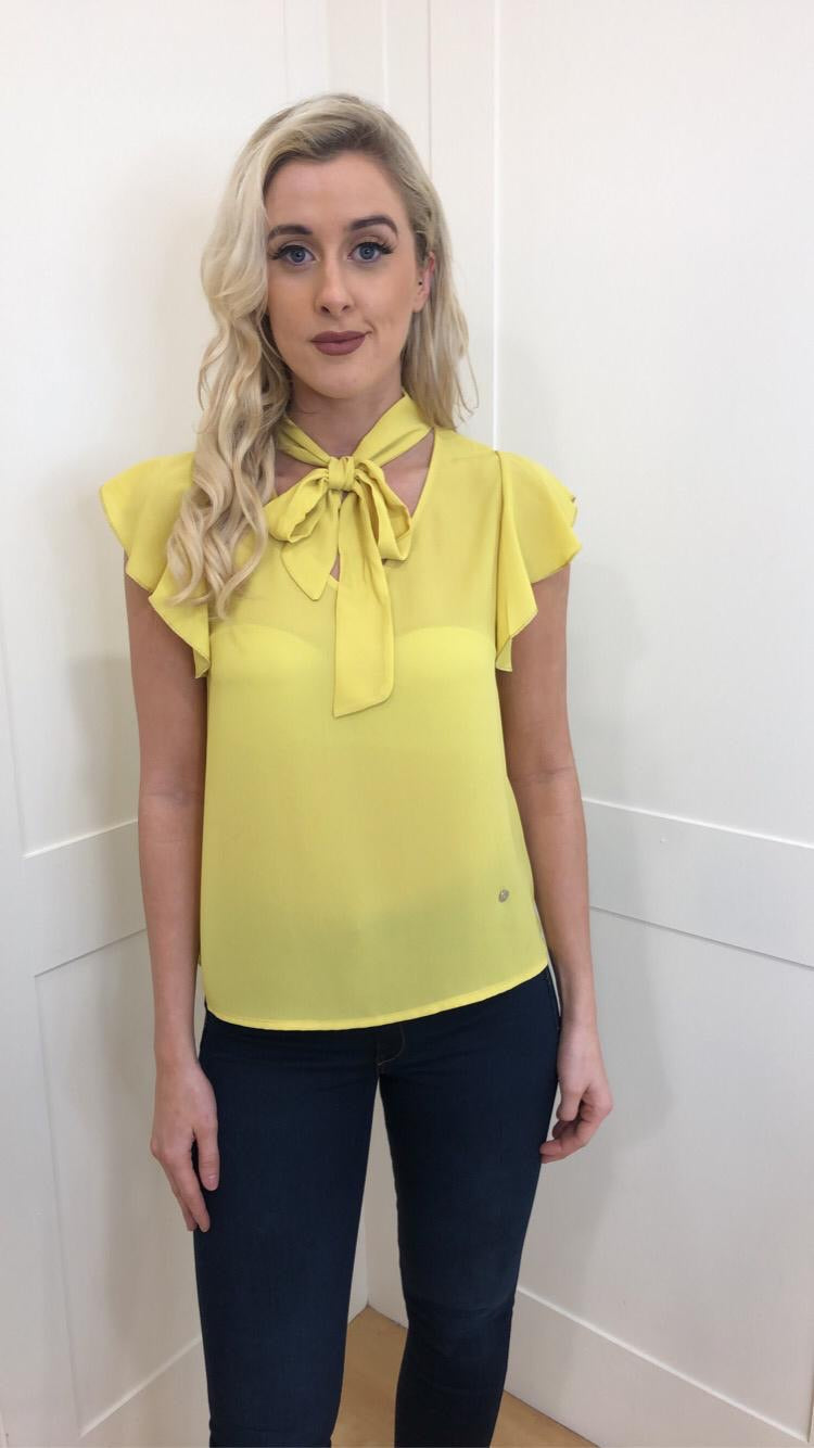 Hayley Yellow Bow Blouse sale
