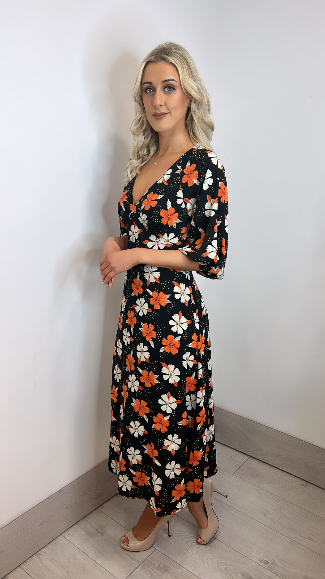 Traffic people Gloria black floral dress