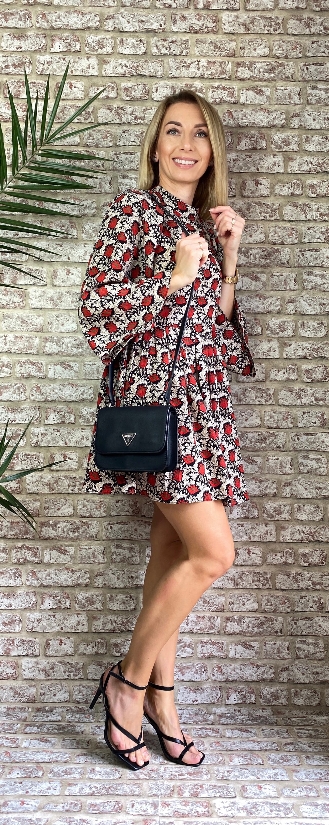 Sabbie traffic red mini dress