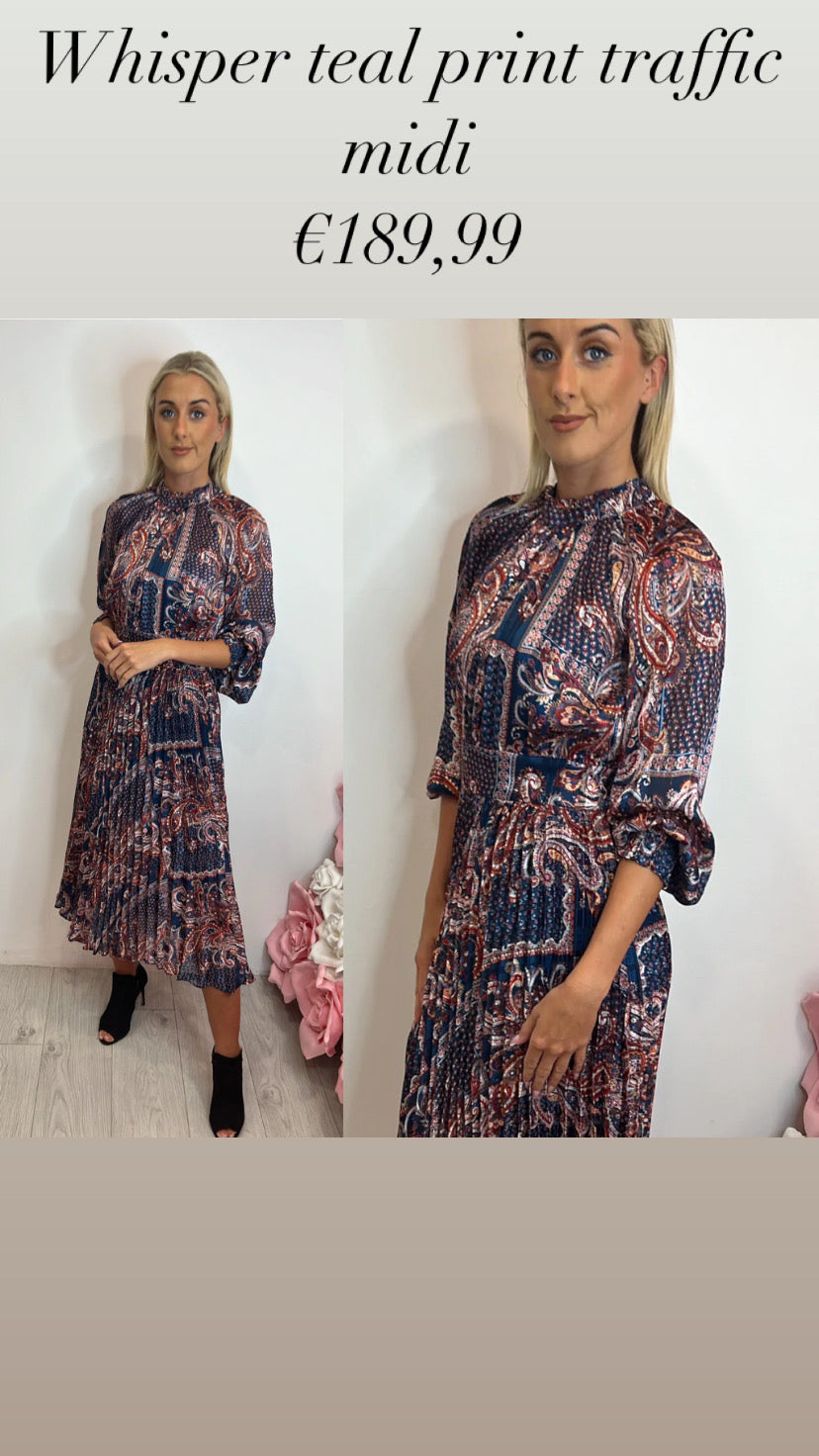 Whisper teal print traffic midi