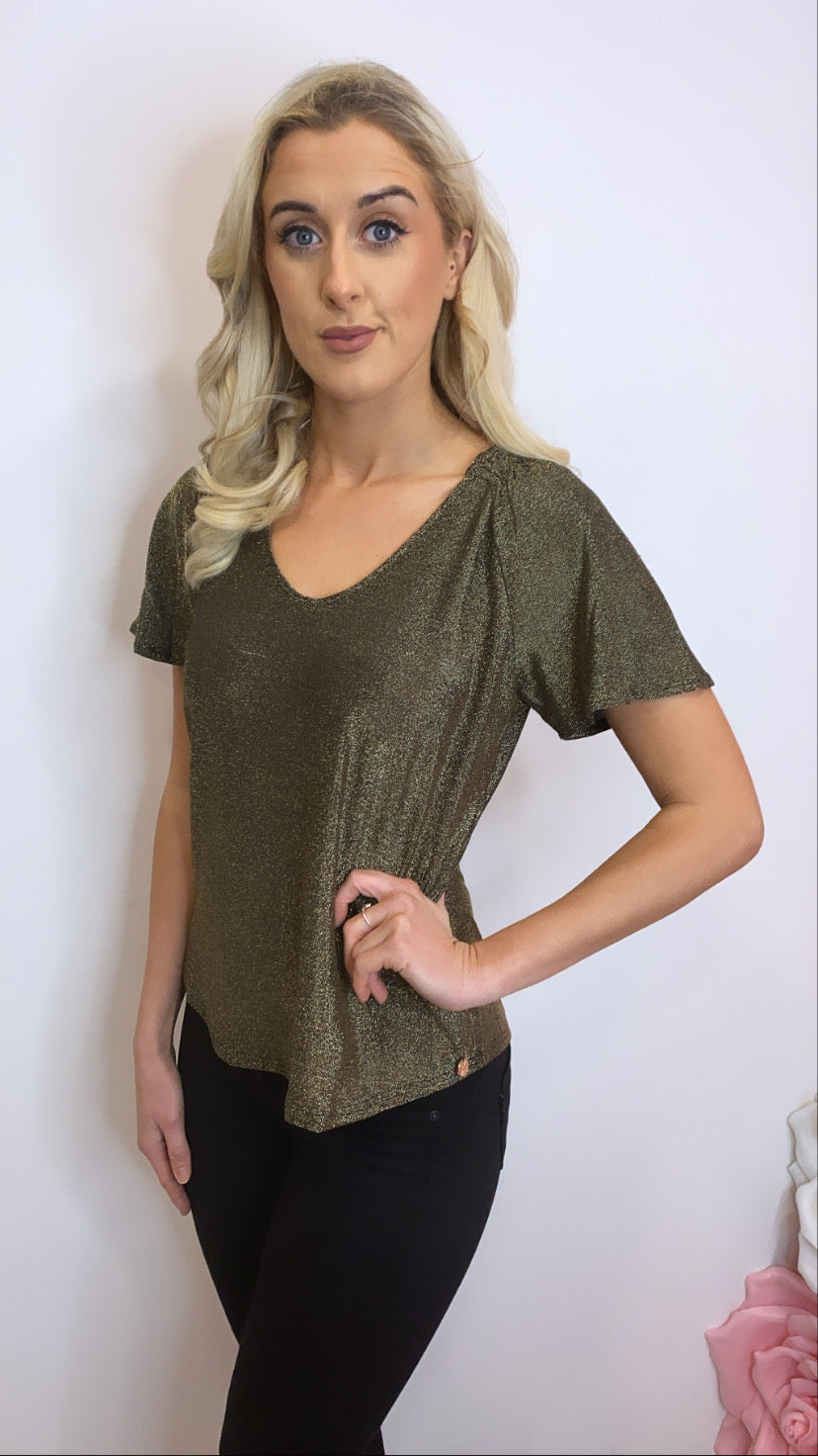 Gold Ava lurex top rr