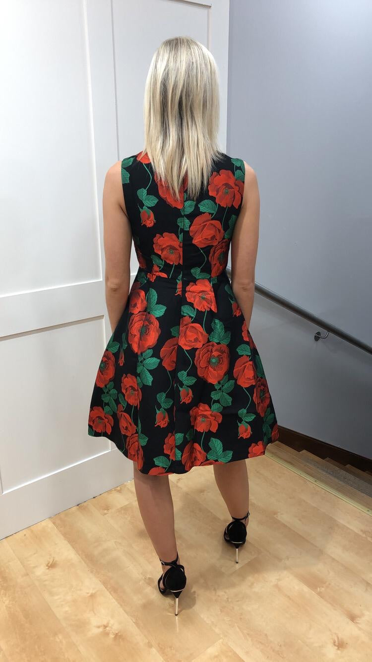 Multi Jacquard Rose Dress