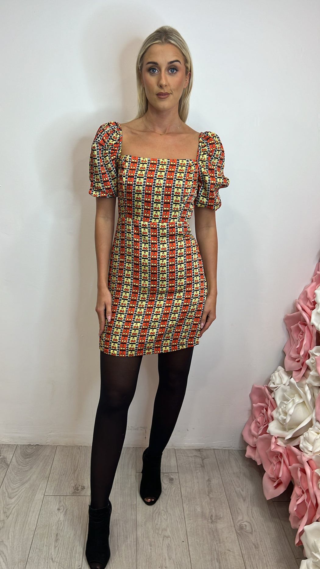 Ck6519 geo cherry dress