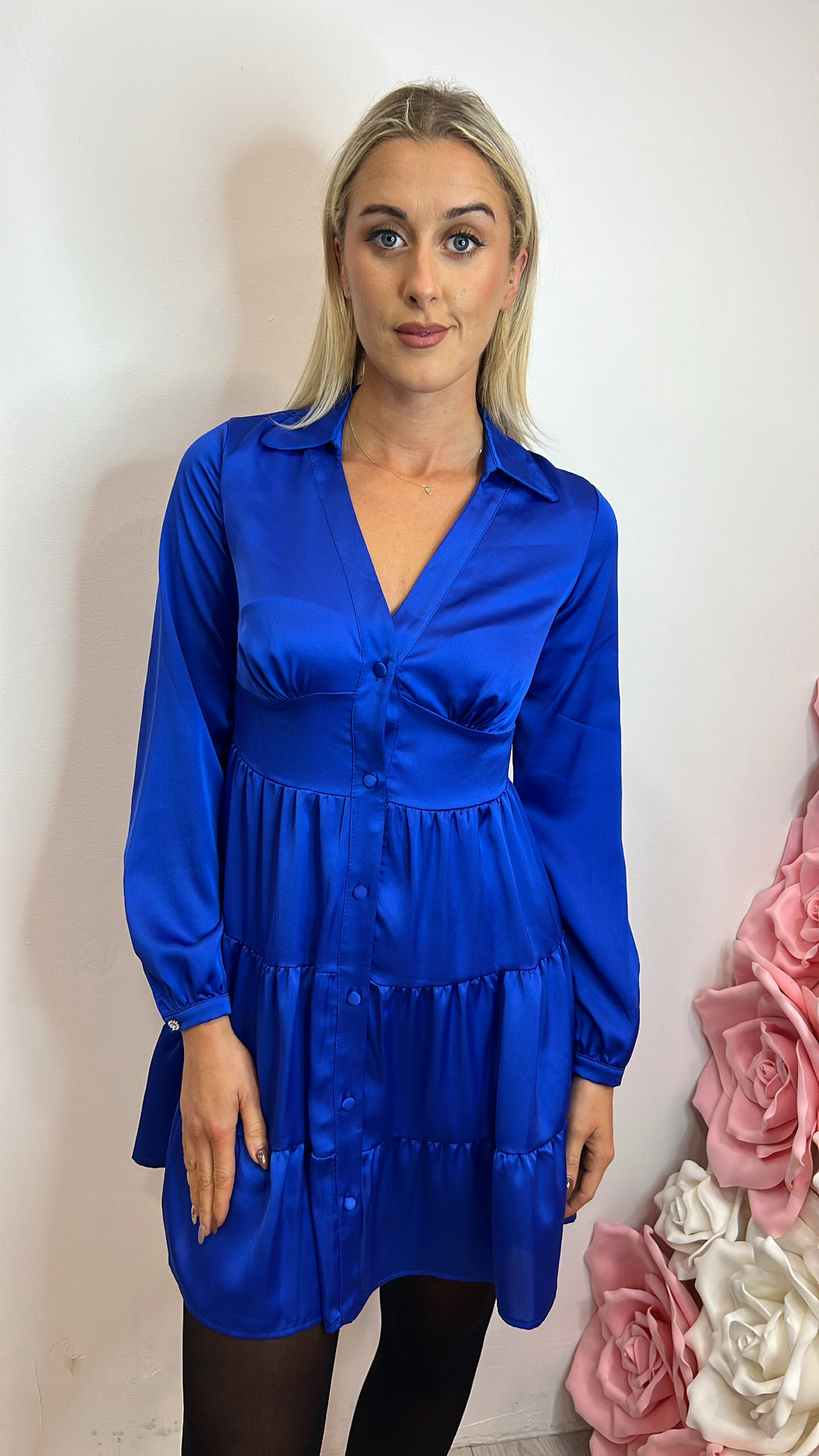 Saa2412 royal blue skater dress