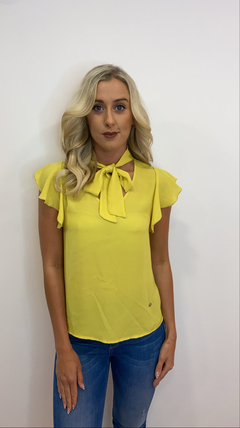 Hayley Yellow Bow Blouse sale