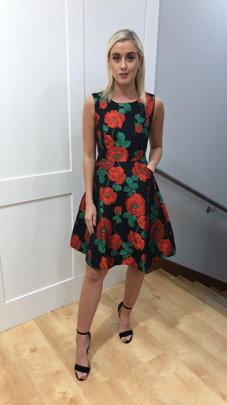 Multi Jacquard Rose Dress