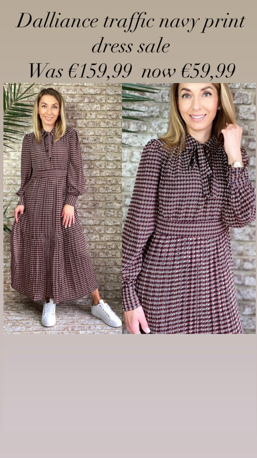 Dalliance traffic navy print dress sale