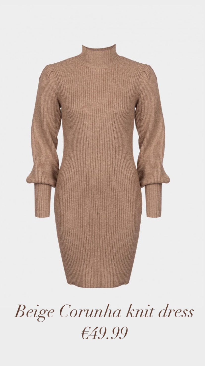 Beige Corunha knit dress
