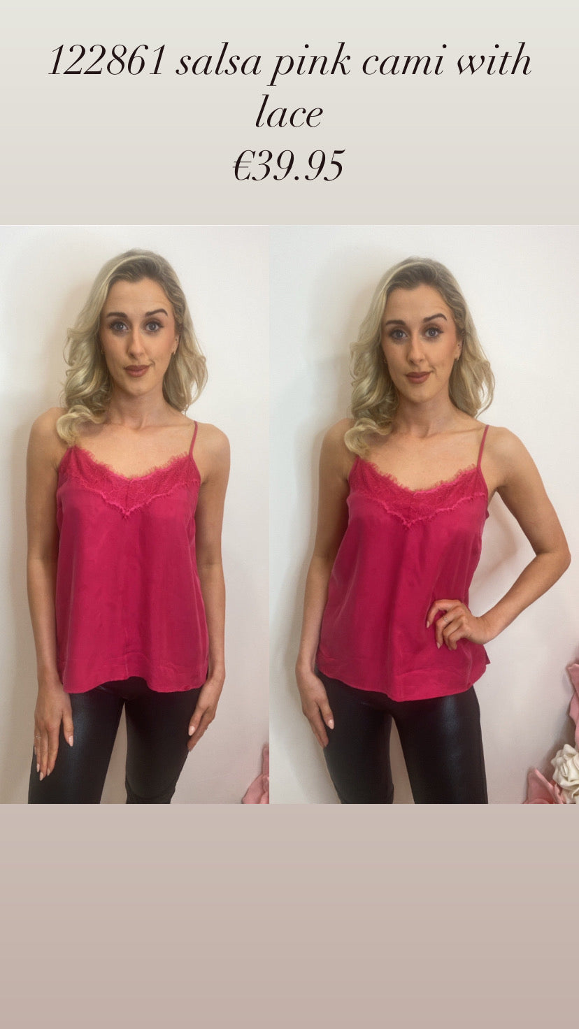 122861 salsa pink cami with lace sale