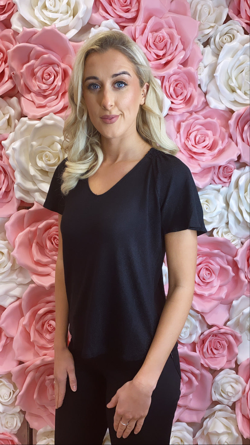 Black Ava lurex top rr