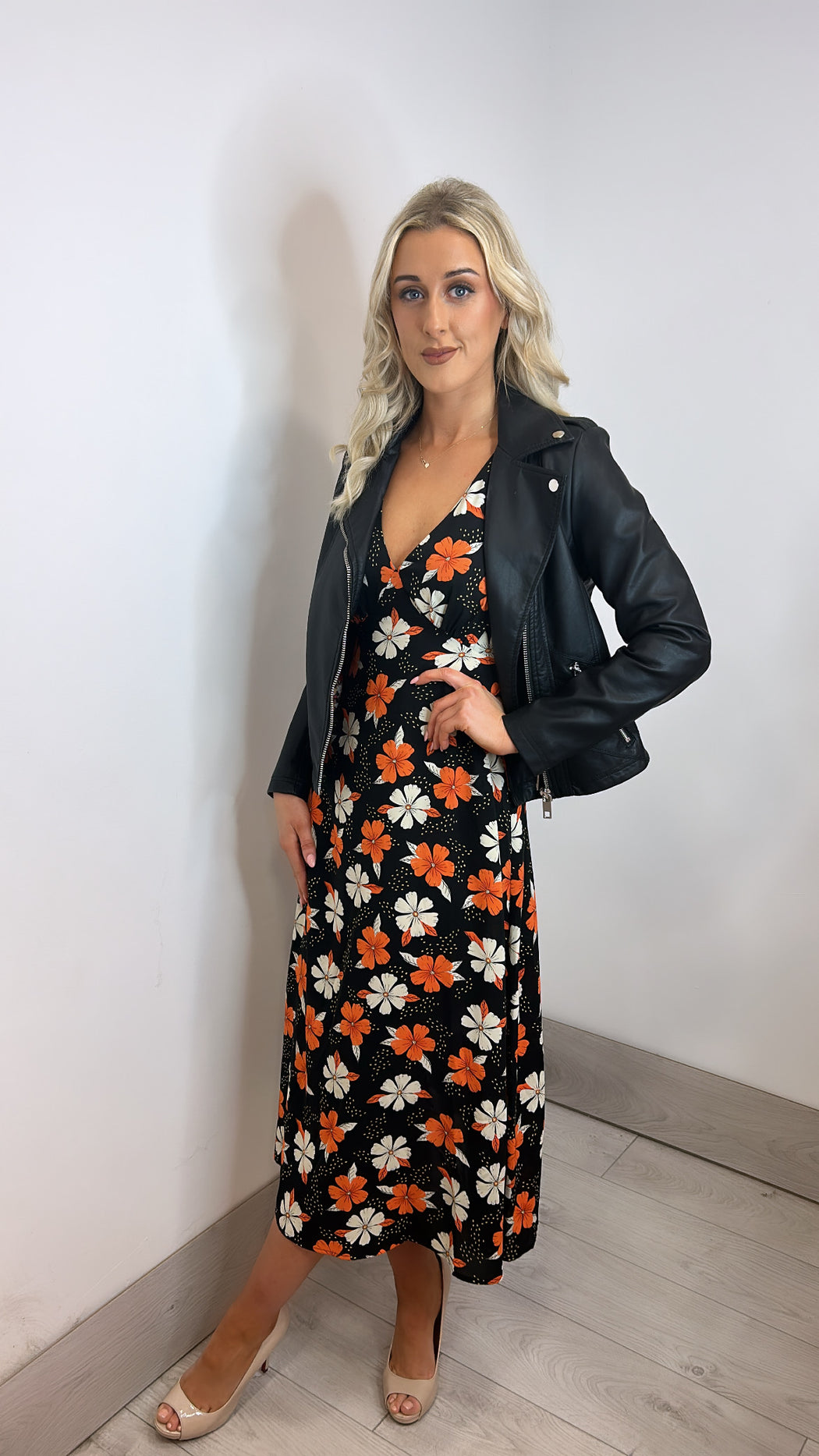 Traffic people Gloria black floral dress