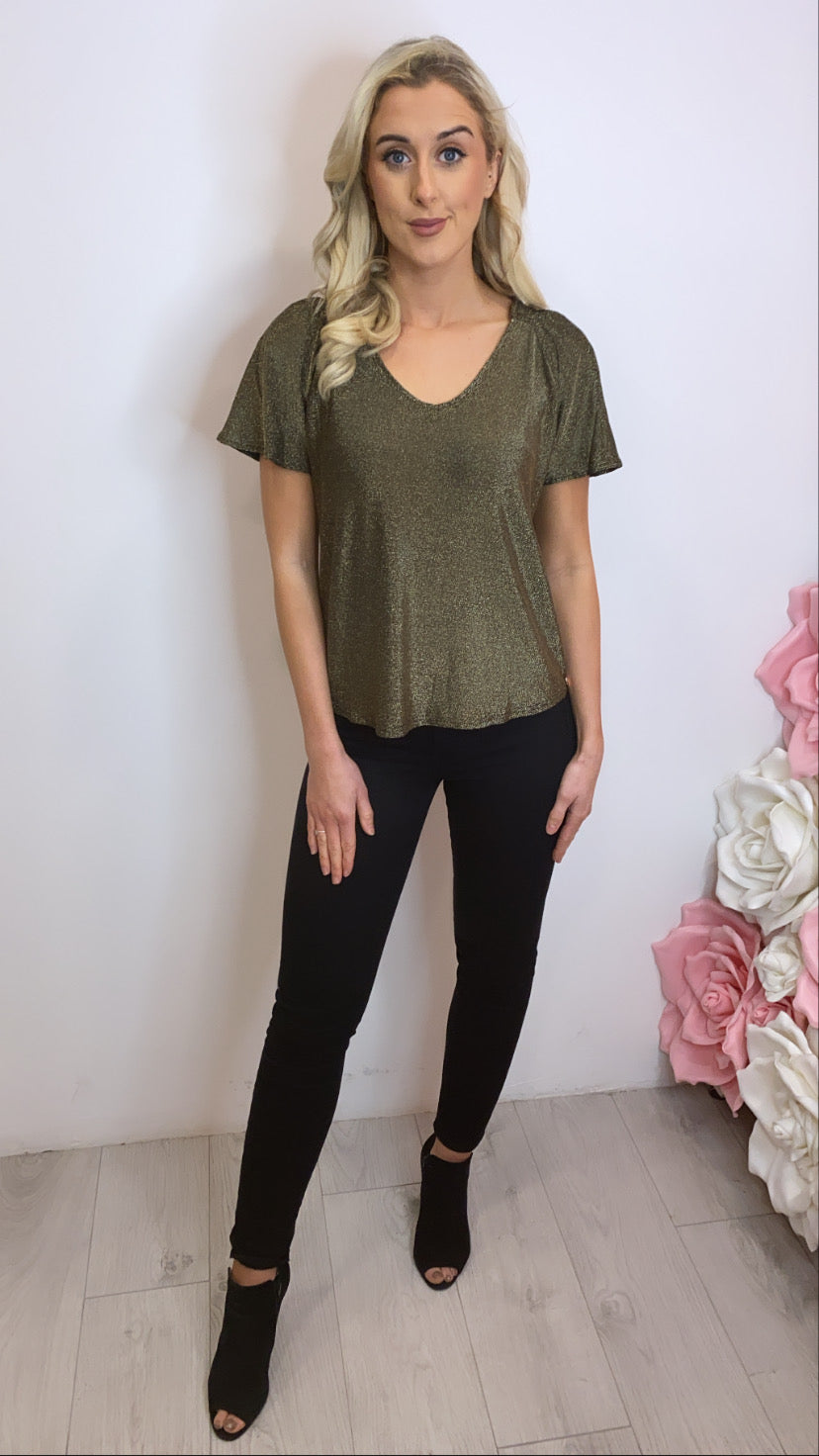Gold Ava lurex top rr