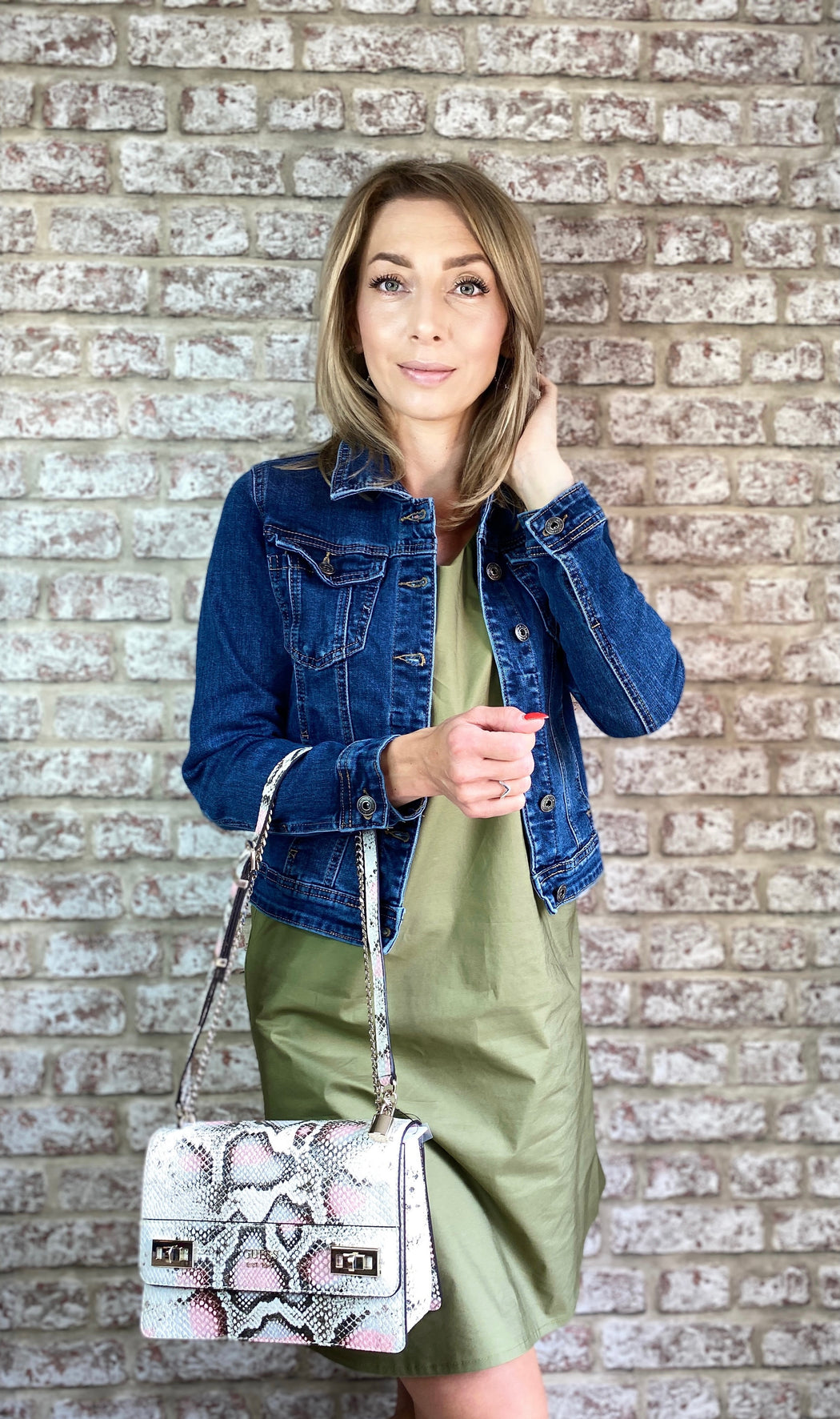 Mel khaki frill sleeve sale shift dress