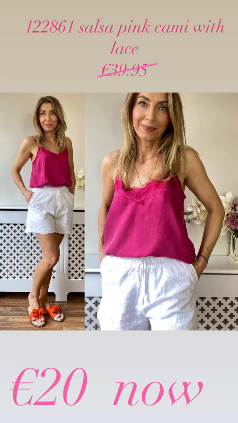 122861 salsa pink cami with lace sale