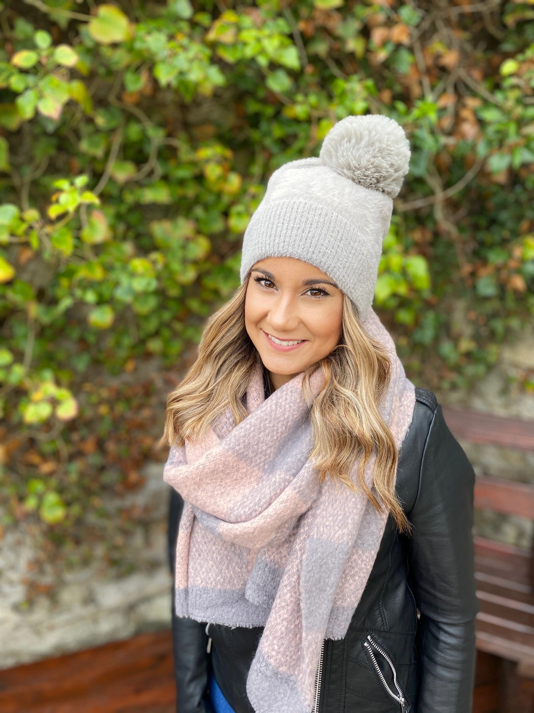 Grey Chantelle Pom hat
