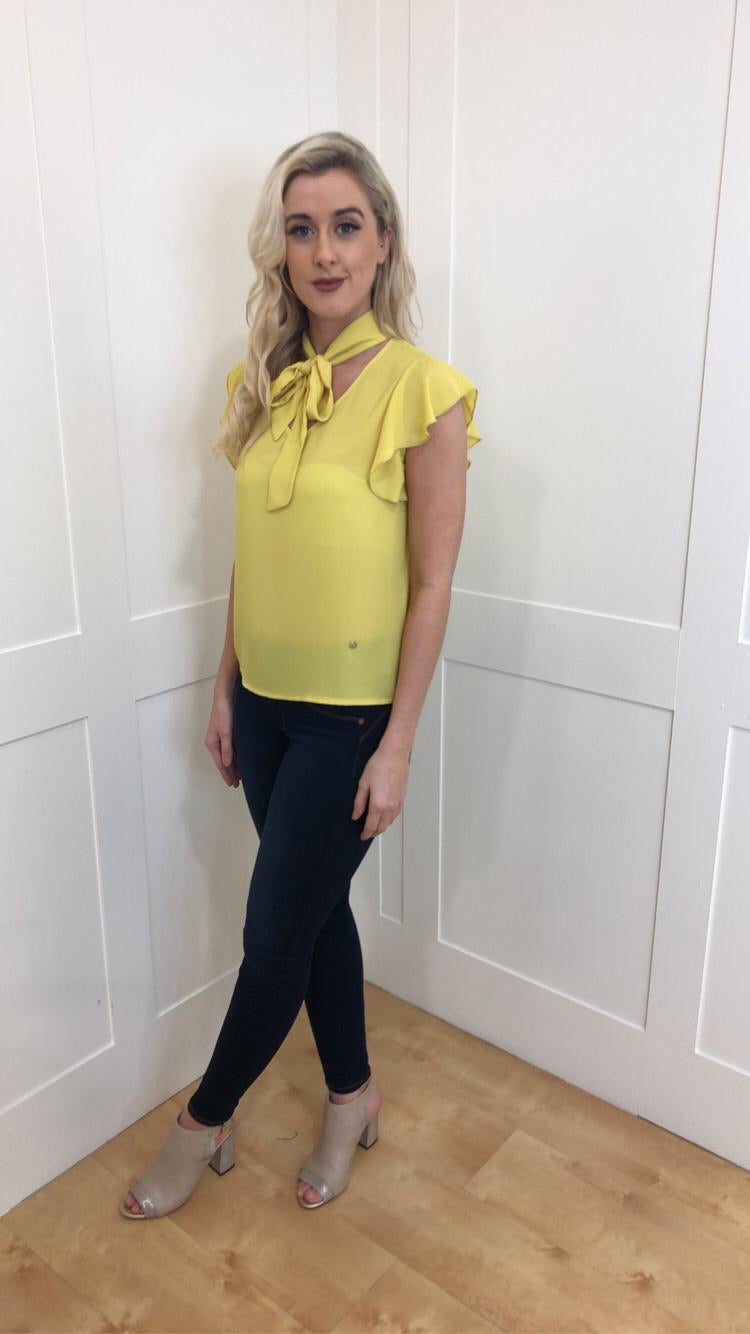Hayley Yellow Bow Blouse sale