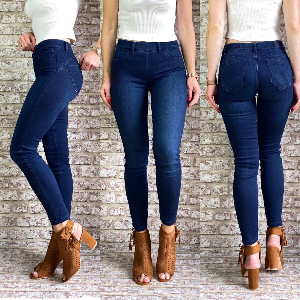 125235 salsa sale Push Up Wonder  dark indigo medium-waisted capri jeggings