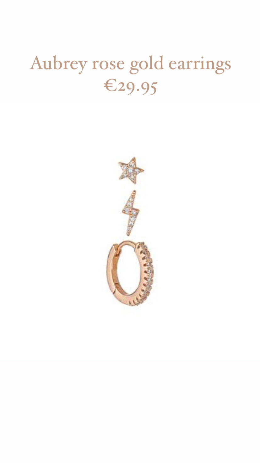 P123eap AUBREY ROSE GOLD EARRING SET