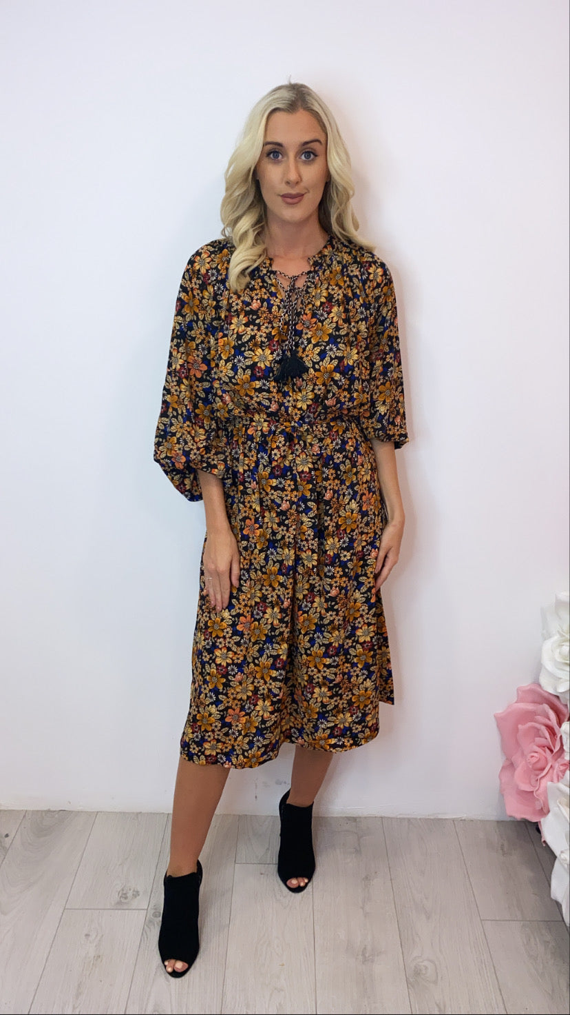 Drew traffic black print dress sale