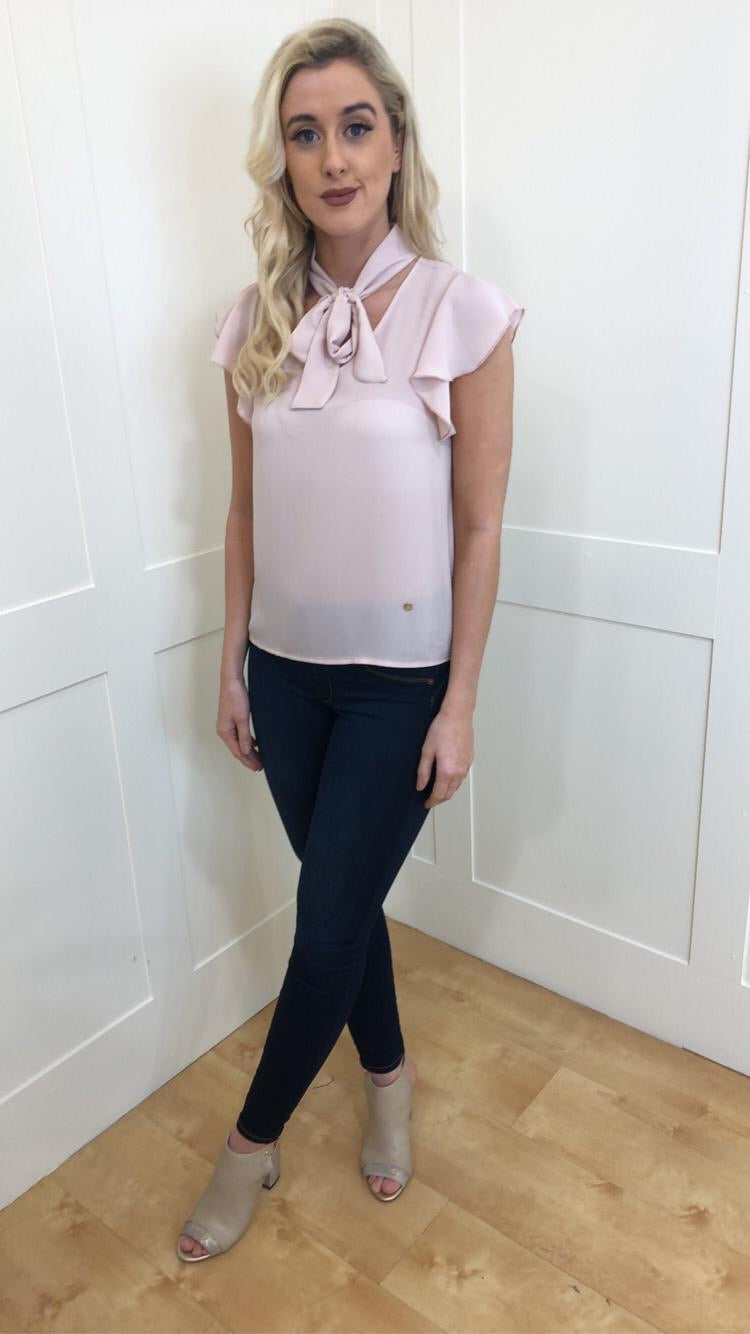 Hayley Blush Bow Blouse