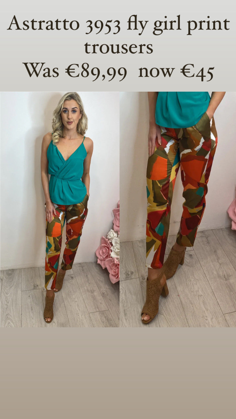 Astratto 3953 sale fly girl print trousers