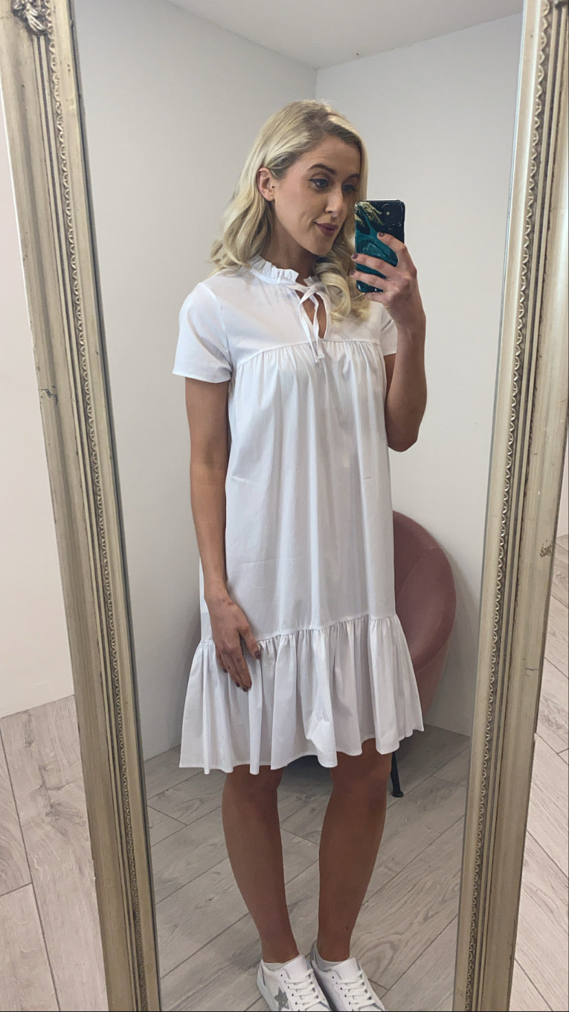 Jules white midi dress