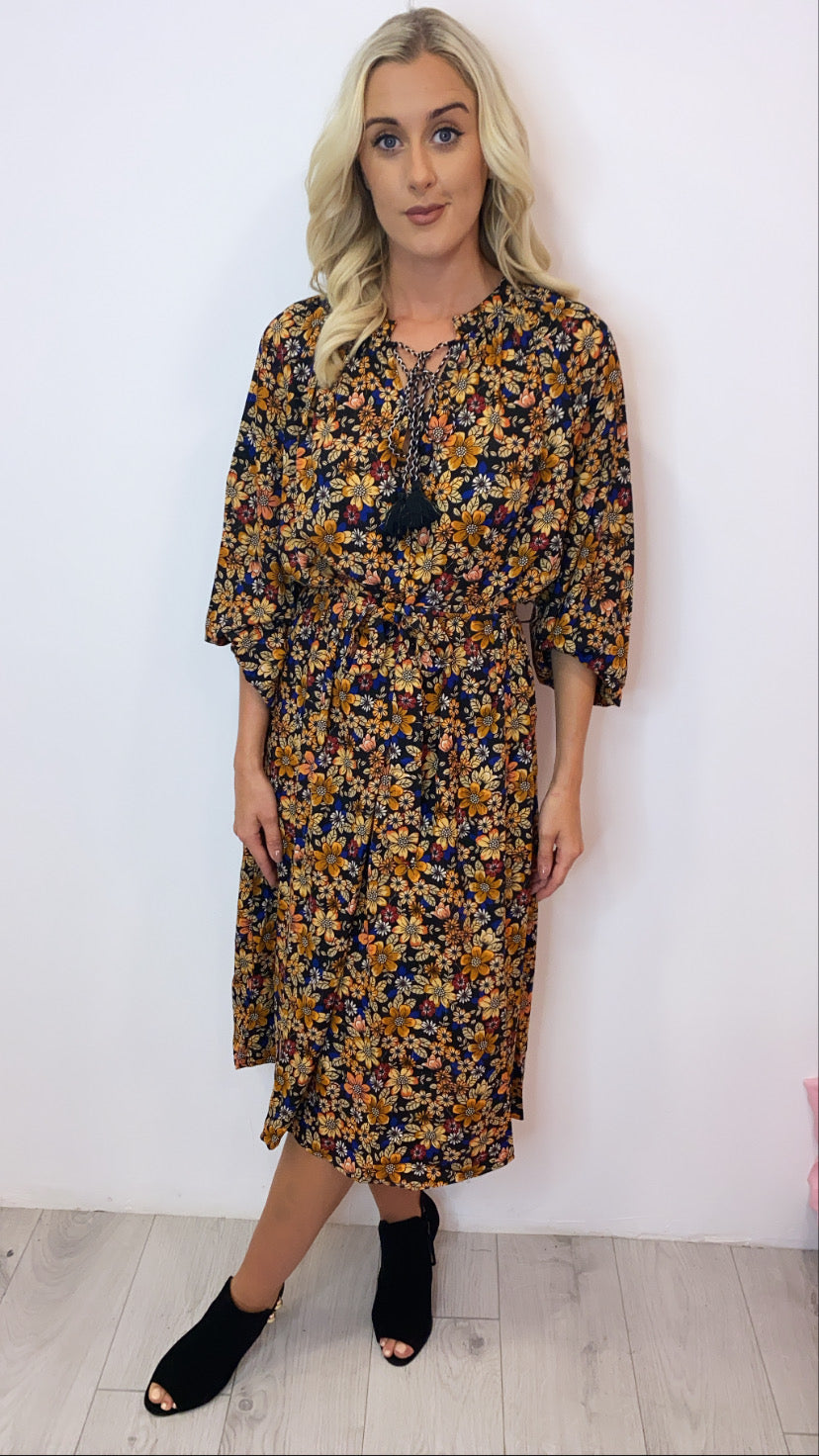 Drew traffic black print dress sale