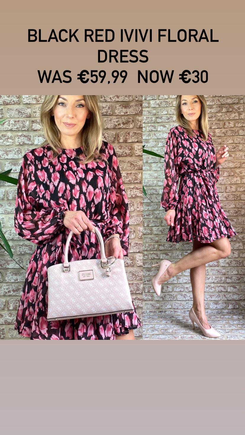 Black red Ivivi floral dress