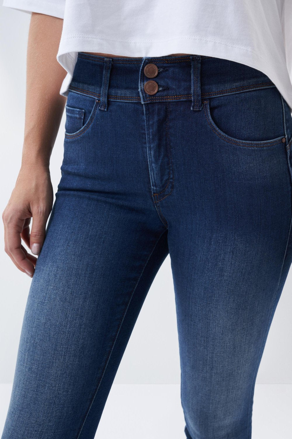 123253 PUSH IN SECRET SKINNY DARK JEANS