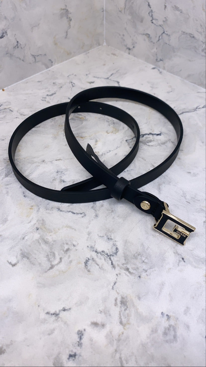BW7577LEA15 Black guess logo g belt