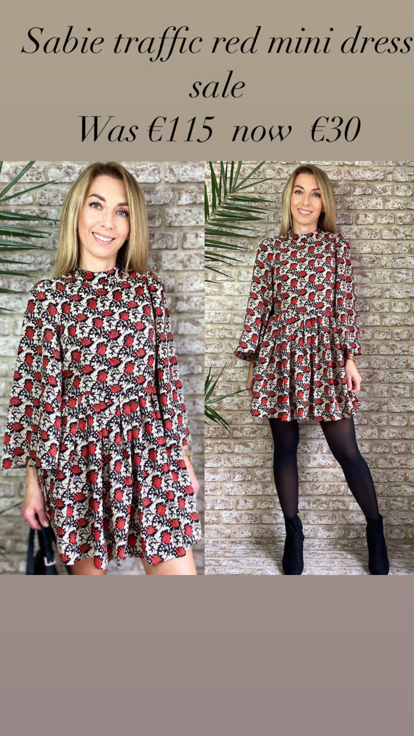 Sabbie traffic red mini dress