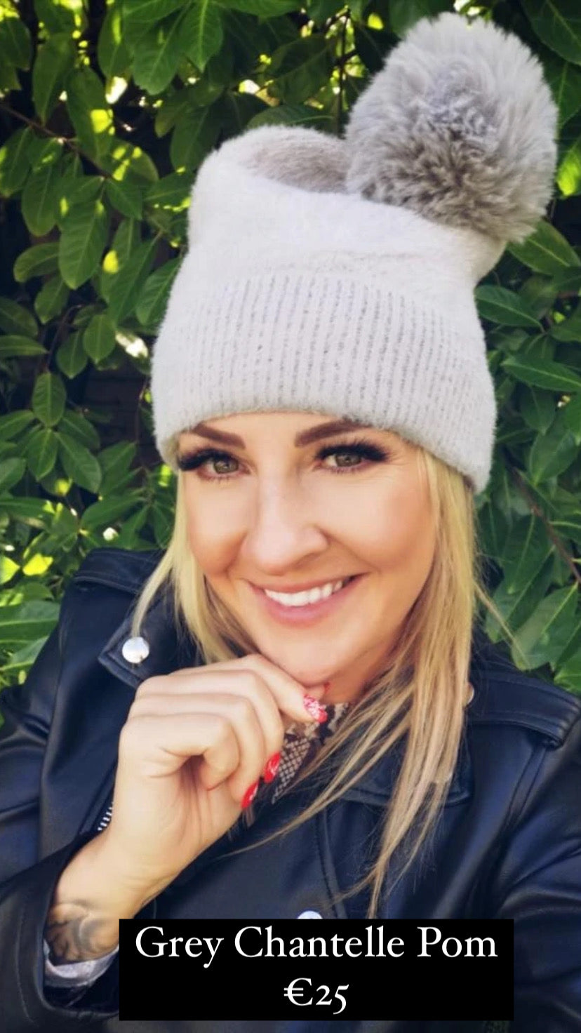 Grey Chantelle Pom hat