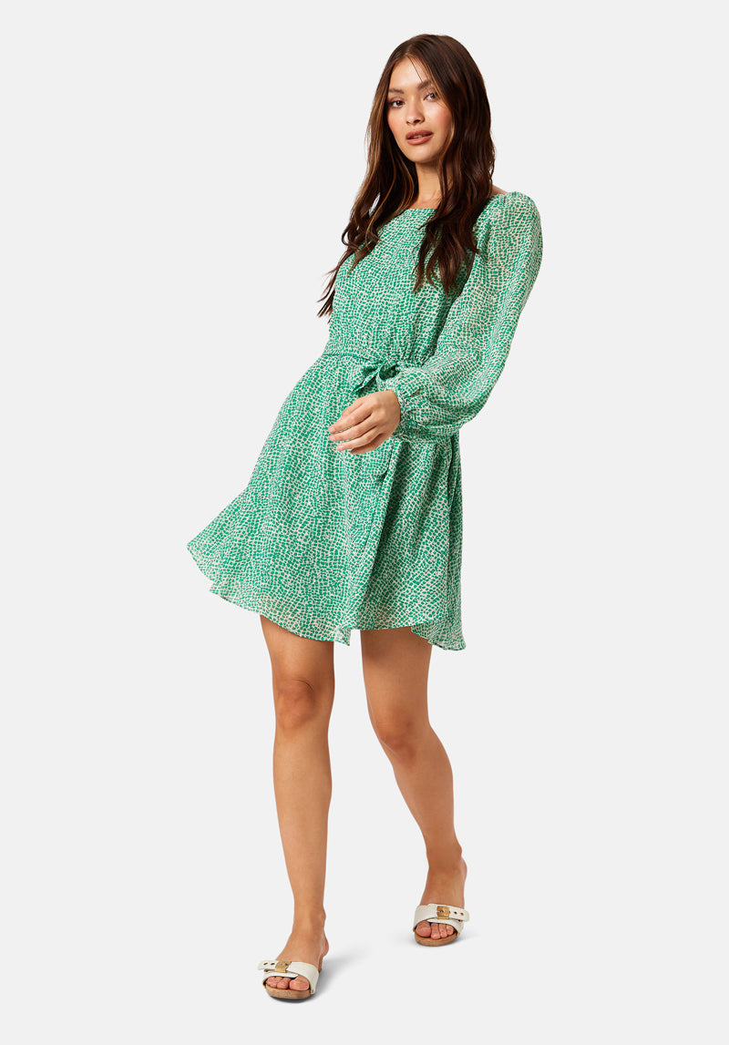 green lily print traffic dress