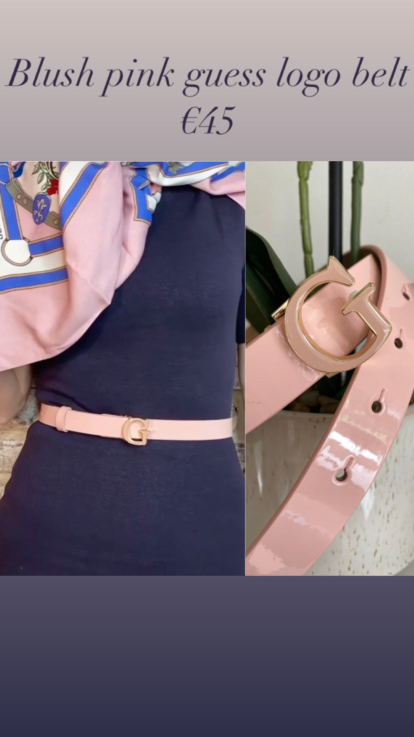 BW7578VIN25 Blush pink guess logo belt