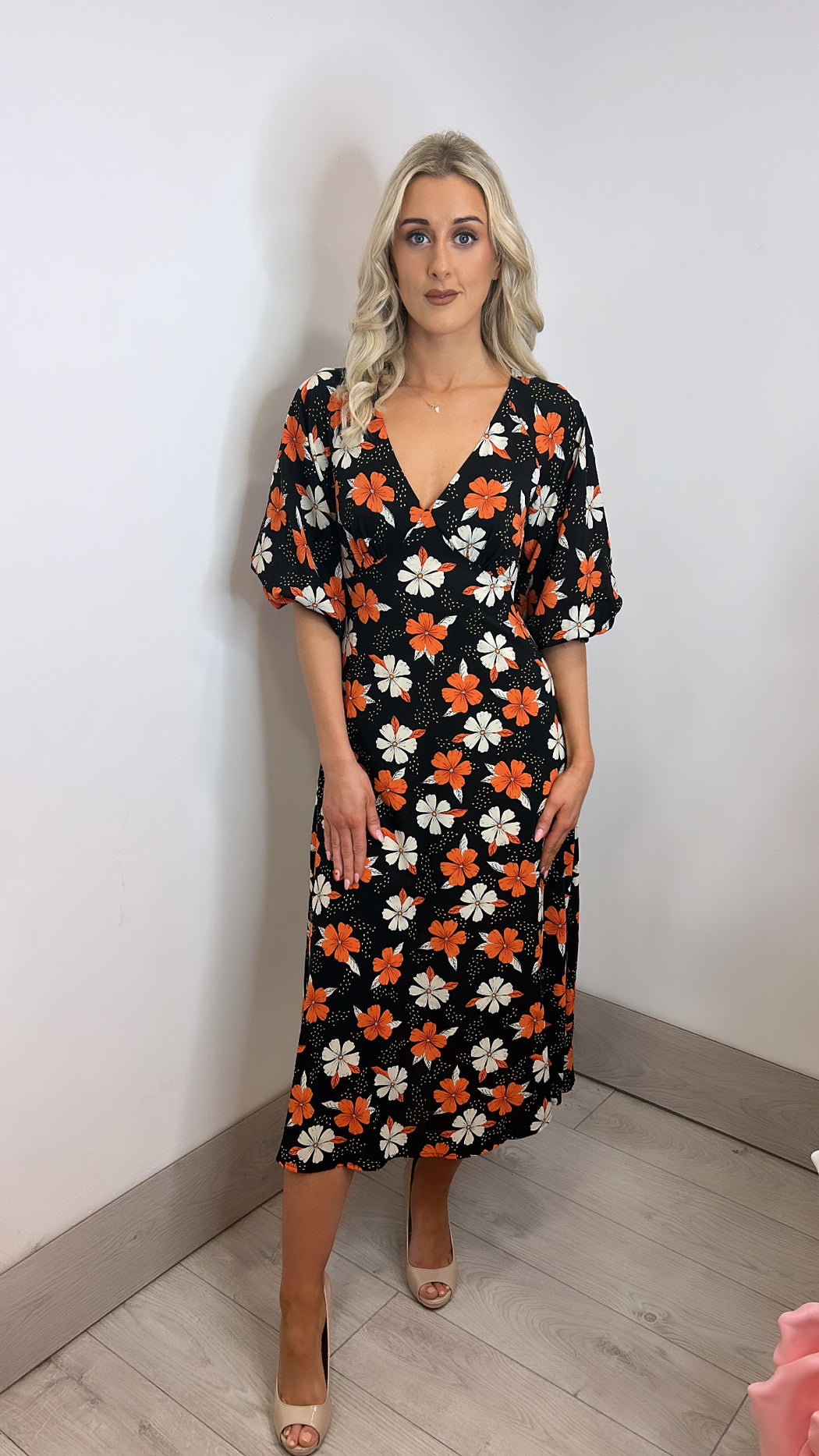 Traffic people Gloria black floral dress
