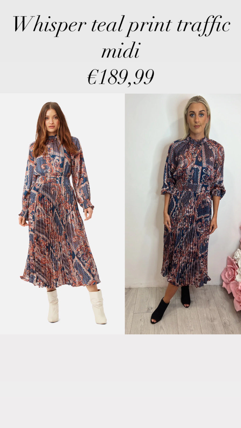 Whisper teal print traffic midi