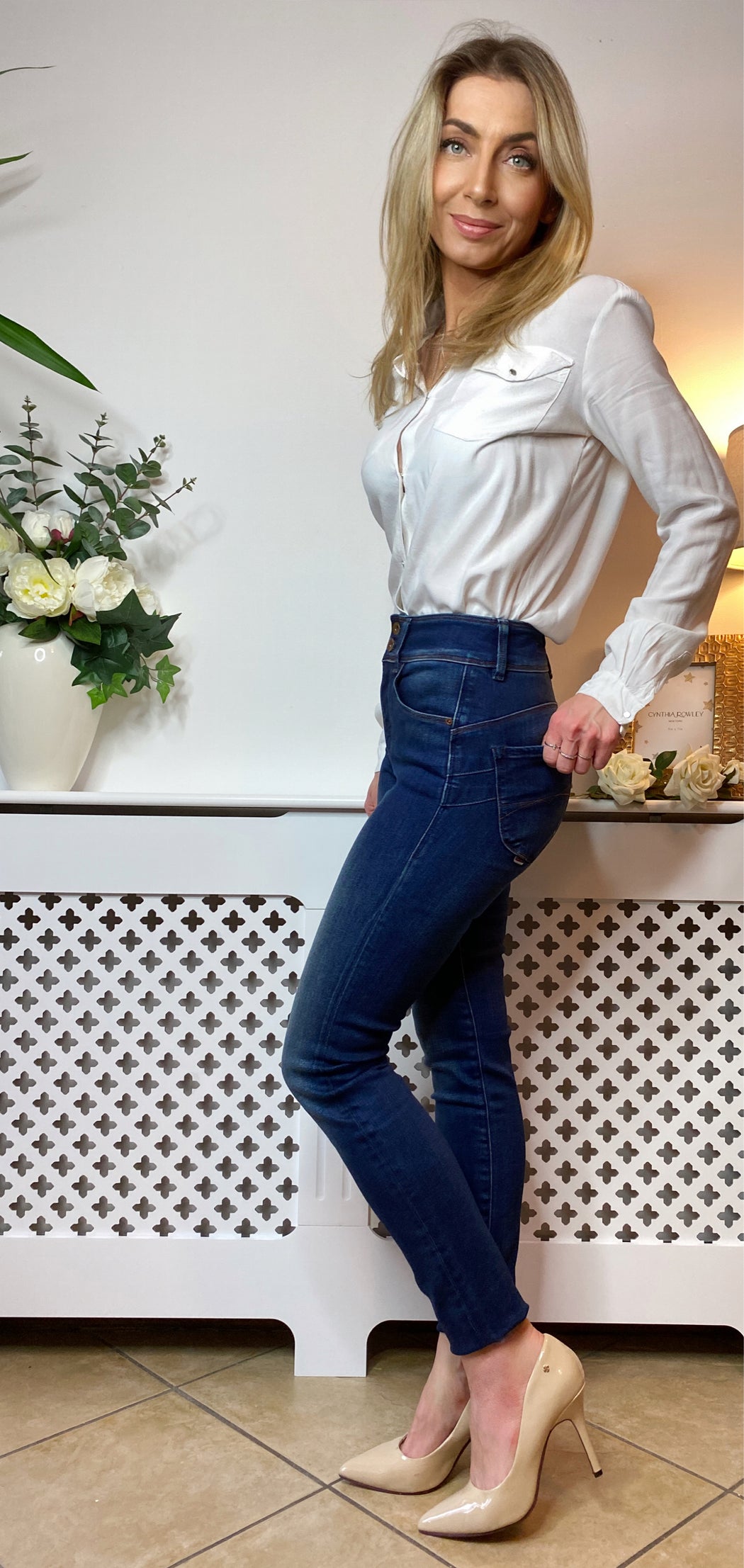 123253 PUSH IN SECRET SKINNY DARK JEANS