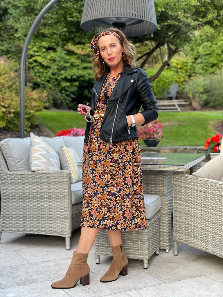 Drew traffic black print dress sale