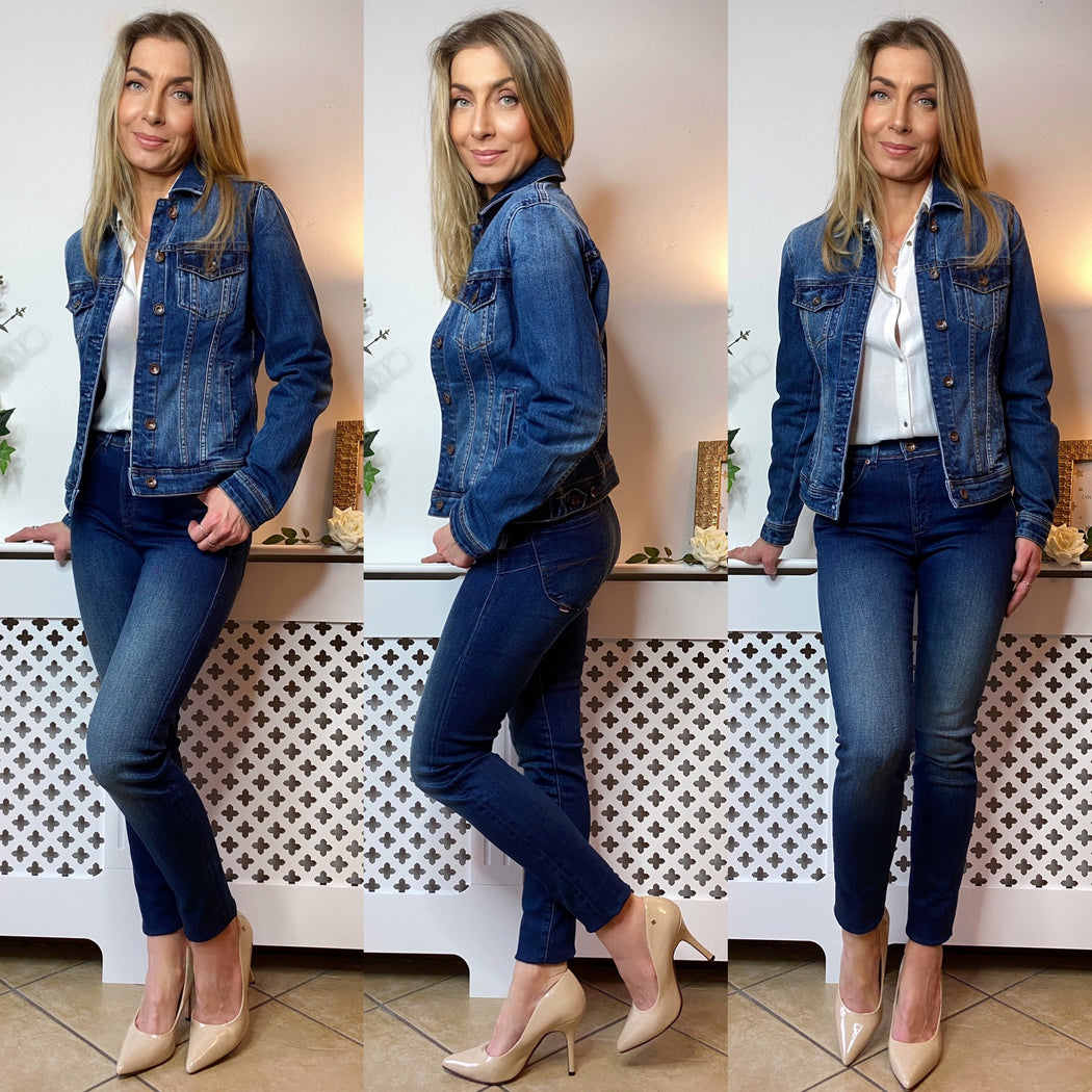 123253 PUSH IN SECRET SKINNY DARK JEANS