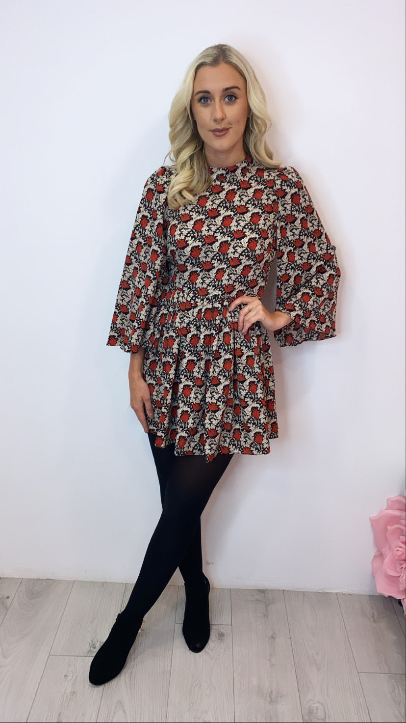 Sabbie traffic red mini dress