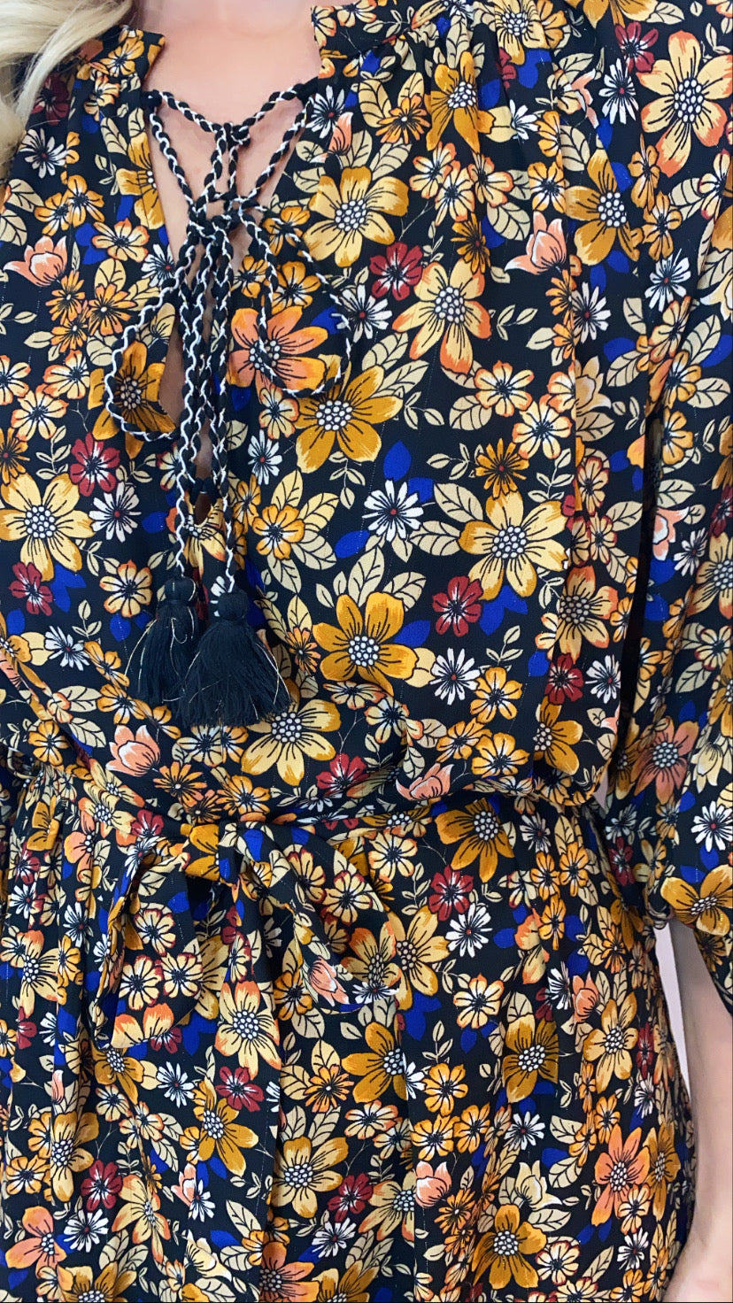 Drew traffic black print dress sale