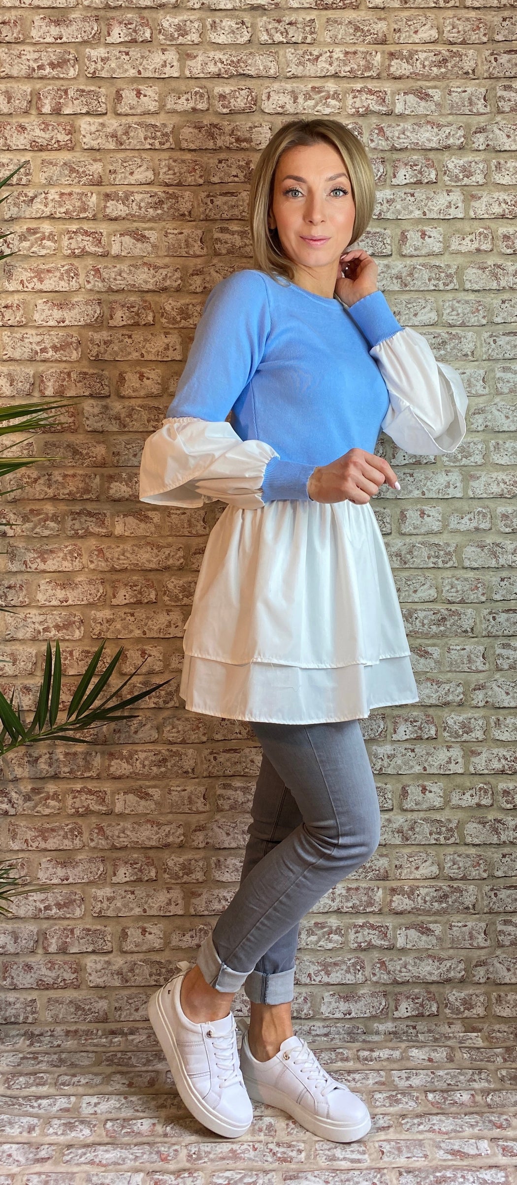 Jessica Blue peplum hem  Knit