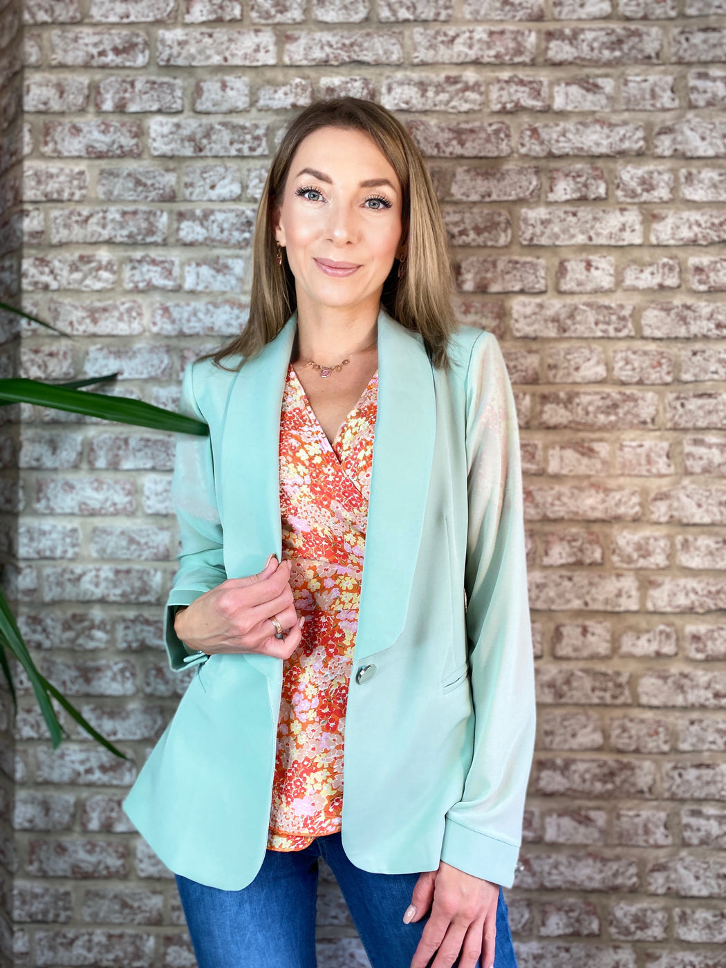 Ophelia orange Tie Side Wrap Top Orange Floral GIM sale