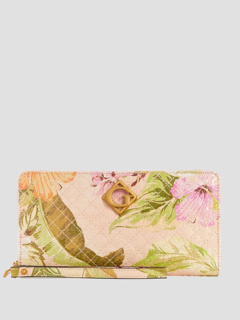 Nerina peach floral organiser wallet