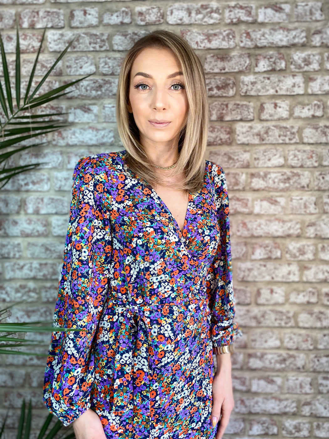 SHRIMP FLORAL DITZY MIDI DRESS traff sale